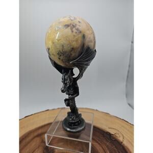 1.13lb 72mm Crazy Lace Agate W/Dragon Stand